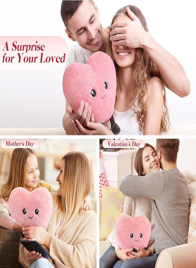 Zexsazone Soft Pink Heart Plush Toy Cushion - Cute Smiling Face Stuffed Pillow for Kids, Boys, Girls Girlfriend & Wife | Valentine Gift, Birthday Present, Anniversary Romantic Plushie Home Décor 30 cm - Image 5